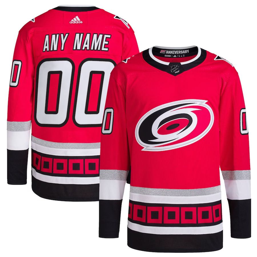 Men Carolina Hurricanes adidas Red 25th Anniversary Primegreen Authentic Pro Custom NHL Jersey->customized nhl jersey->Custom Jersey